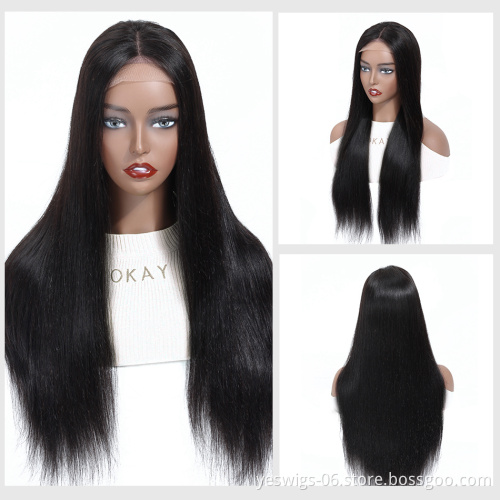 Cheap For Women Remy Human Hair Lace Wig Wholesale Mink Brazilian Straight Cuticle Aligned Human Hair 4X4 Swiss Lace Closure Wig